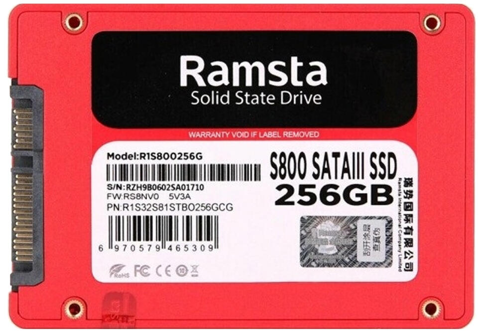 Накопитель SSD Ramsta 256GB S800 2.5″ SATA 3D NAND