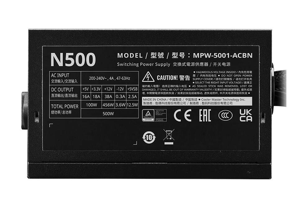 Блок питания для ПК Cooler Master 500W Elite NEX N500 (80 PLUS)