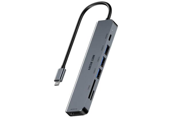 USB-хаб Green Lion 7-в-1 Type-C GN7N1CHUBGY