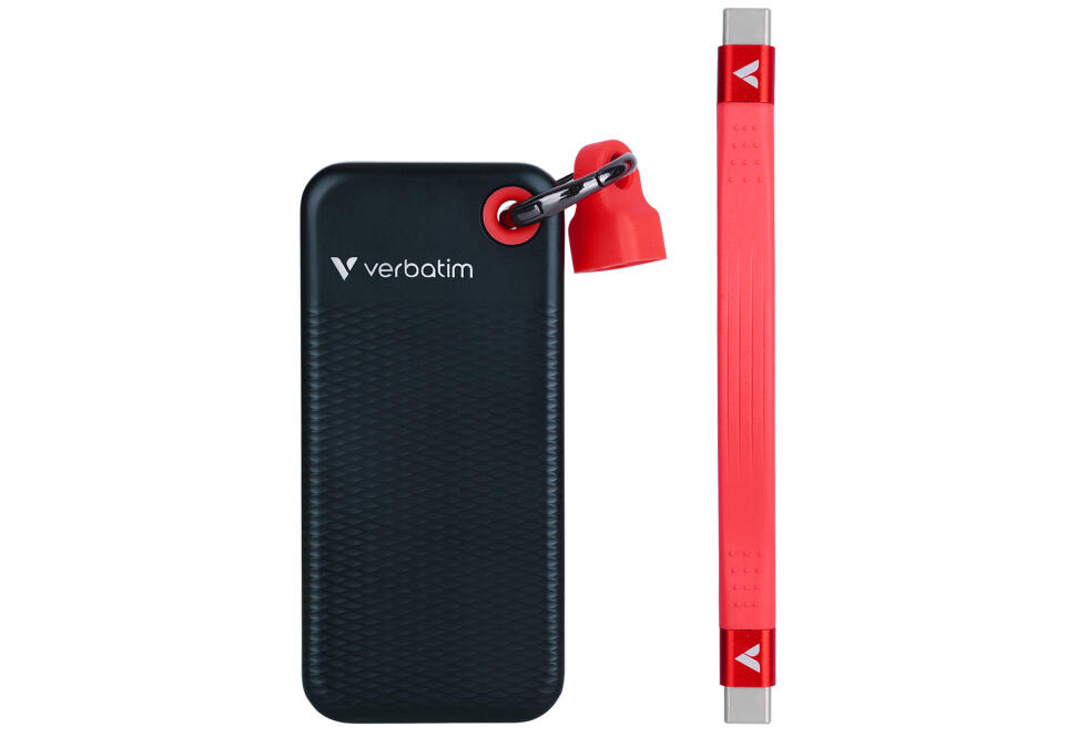 Портативный SSD Verbatim Pocket 1TB USB 3.2 Gen 2 Type-C Black/Red 32192 — изображение 2